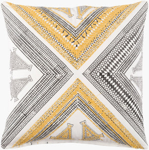 Surya Rufiji Woven Cotton Square Accent Pillow Global Textile Craft for Sofa or Bed RUF002-2020P