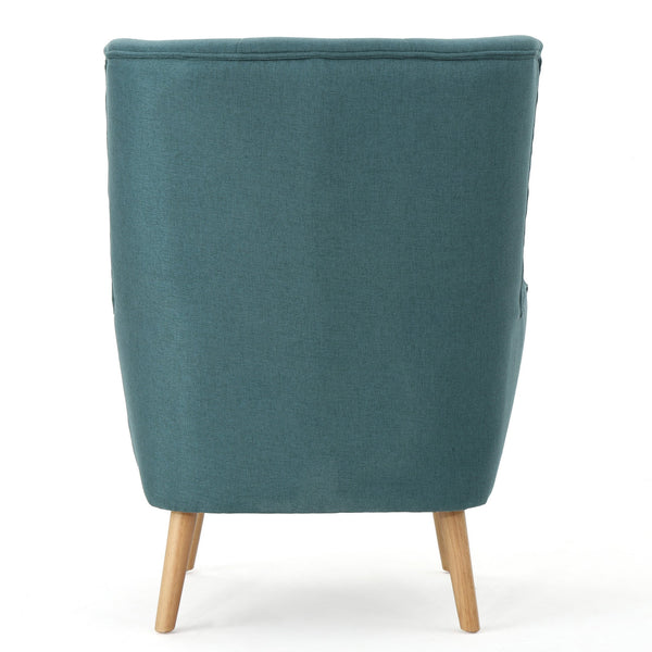 English Elm Club Chair Tufted Back Rubberwood Legs Mid-century Modern Accent Seat for Living Rooms 60751.00DTE