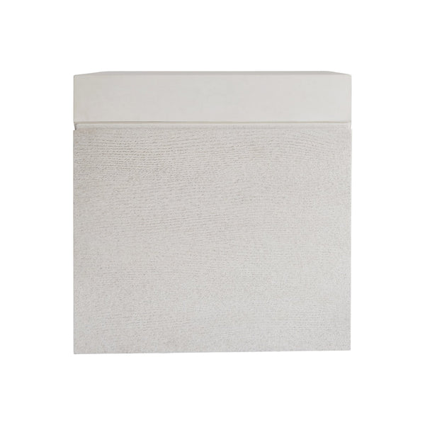 Bernhardt Bernhardt Ellison Square Side Table — Adobe Faux Stone Top, Sandblasted White Base, Modern Accent 553124