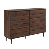 6-Drawer Storage Console/Buffet Dark Walnut BU52SV6DDW-T Walker Edison