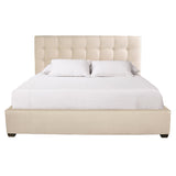 Avery Upholstered King Panel Bed in Cream