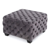 Christopher Knight Home® - Noble House - Jaymee Modern Glam Button Tufted Velvet Ottoman