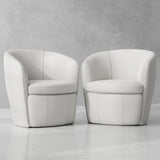 Parker Living Barolo - Snow 100% Italian Leather Swivel Club Chair - Set of 2 Snow SBAR#912S-2-SNOW Parker House