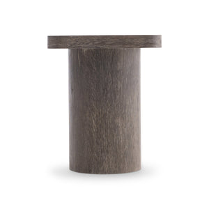 Bernhardt Bernhardt Dama Side Table With Wire‑Brushed Brun Oak Finish, Sculptural Pedestal, 24"W X 22"H 548128