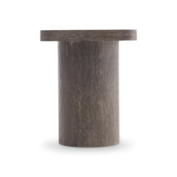 Bernhardt Bernhardt Dama Side Table With Wire‑Brushed Brun Oak Finish, Sculptural Pedestal, 24"W X 22"H 548128
