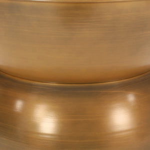 English Elm Christopher Knight Home® - METAL Hourglass Coffee Table with Brushed Antique Brown Finish, Hammered Iron Texture, Durable Edge Trim Gold 72227.00GLDBRSANT