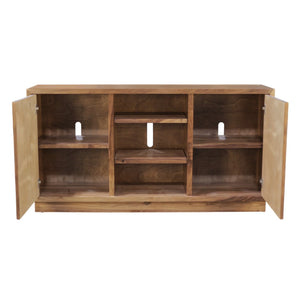 Origins Russo Walnut Herringbone Parquet Sideboard Organic Modern Buffet with Cable Management SJ3160