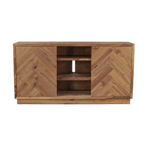 Origins Russo Walnut Herringbone Parquet Sideboard Organic Modern Buffet with Cable Management SJ3160