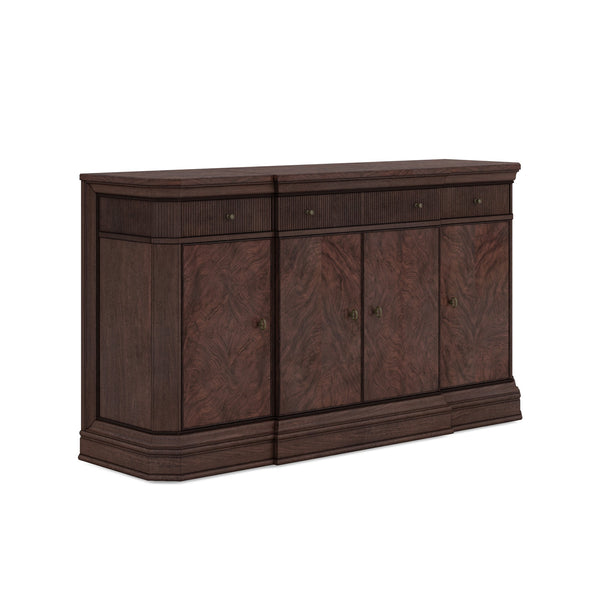 A.R.T. Furniture Revival Credenza: Elegant Napa Mahogany Storage With Adjustable Shelves, Soft Close Doors & Timeless Design Brown Rubberwood Solids,Quarter Mahogany Veneer,Resin,Metal 328250-1730