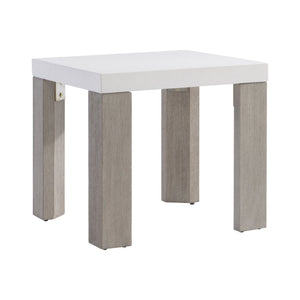 Bernhardt Bernhardt Lorenzo Side Table With Vintage Cream Grc Top And Flint White Oak Base, Modern-Organic Accent (96) 465111