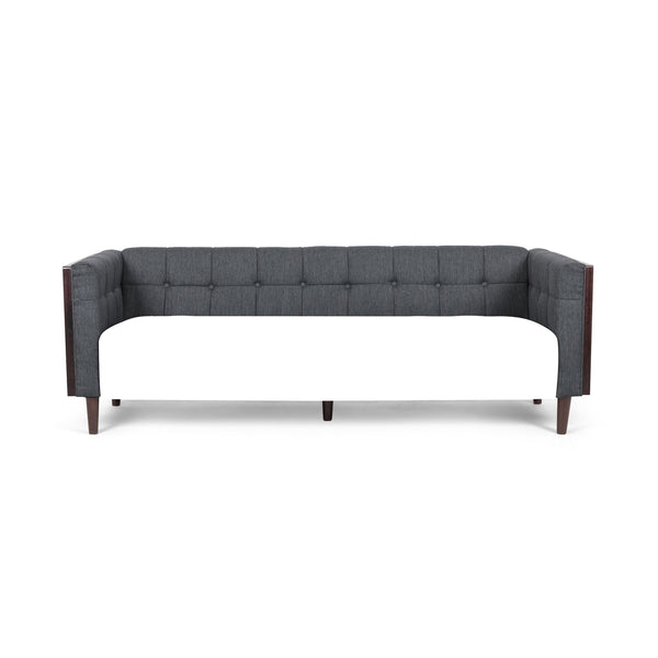 English Elm Christopher Knight Home® - 3-Seater Charcoal Fabric Sofa - Mid-Century Modern Style With Plush Comfort & Durable Design 69871.00ACHAR_69871.00BCHAR