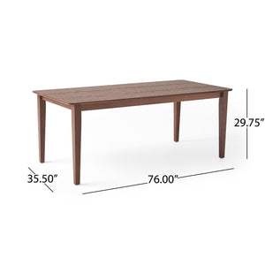 English Elm Christopher Knight Home® - DINING Rustic Farmhouse Slatted Top Table with Solid Rubberwood Construction and Tapered Square Legs Walnut 65643.00