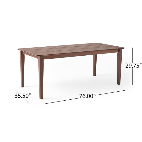 English Elm Christopher Knight Home® - DINING Rustic Farmhouse Slatted Top Table with Solid Rubberwood Construction and Tapered Square Legs Walnut 65643.00