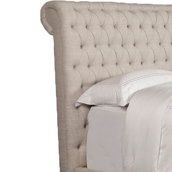 Parker House Parker Living Sleep Jackie - Luxurious Chesterfield Queen Headboard With Timeless Elegance Beige 60% Polyester,40% Linen (Sw) Bjac#8000hb-crp