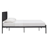 Homelegance By Top-Line Noelle Metal Platform Bed with Geometric Headboard Black Metal