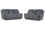 Parker House Spencer - Tide Graphite Power Reclining Sofa And Loveseat Grey 100% Polyester (W) Mspe-32ph-tgr