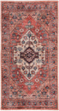 Nourison Brilliance Machine Washable WSB03 Machine Made Power-loomed Ornamental Border Indoor Only Vintage Bohemian Rug Rust Multicolor, Rust Multicolor 100% Polyester 99446117120