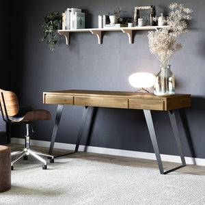 English Elm Lowry Desk - Modern Industrial Design In Distressed Golden Wheat With Storage & Durability Features B136P158877