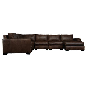 Bernhardt Bernhardt Dawkins Top-Grain Leather Right-Arm Chaise Sectional — Plush Cushions, Modern Scale, Custom Finishes K1719