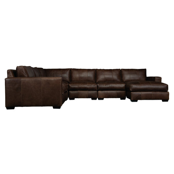 Bernhardt Bernhardt Dawkins Top-Grain Leather Right-Arm Chaise Sectional — Plush Cushions, Modern Scale, Custom Finishes K1719
