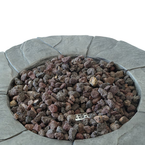 English Elm 30" Round Mgo Gas Fire Pit 40000 Btu Outdoor Patio Sculptural Matte Gray Finish 61099.00-40K