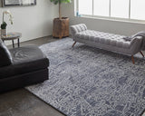 Feizy Rugs Whitton Viscose/Wool Hand Tufted Industrial Rug Black/Gray/Ivory 5' x 8'