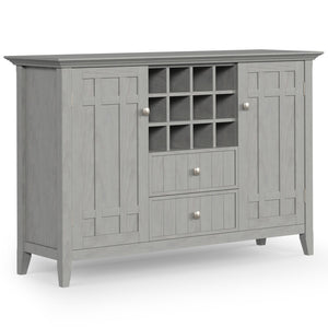 English Elm Bedford - Handcrafted Buffet & Wine Rack In Fog Grey - Elegant Storage For Dining & Living Spaces B136P158484