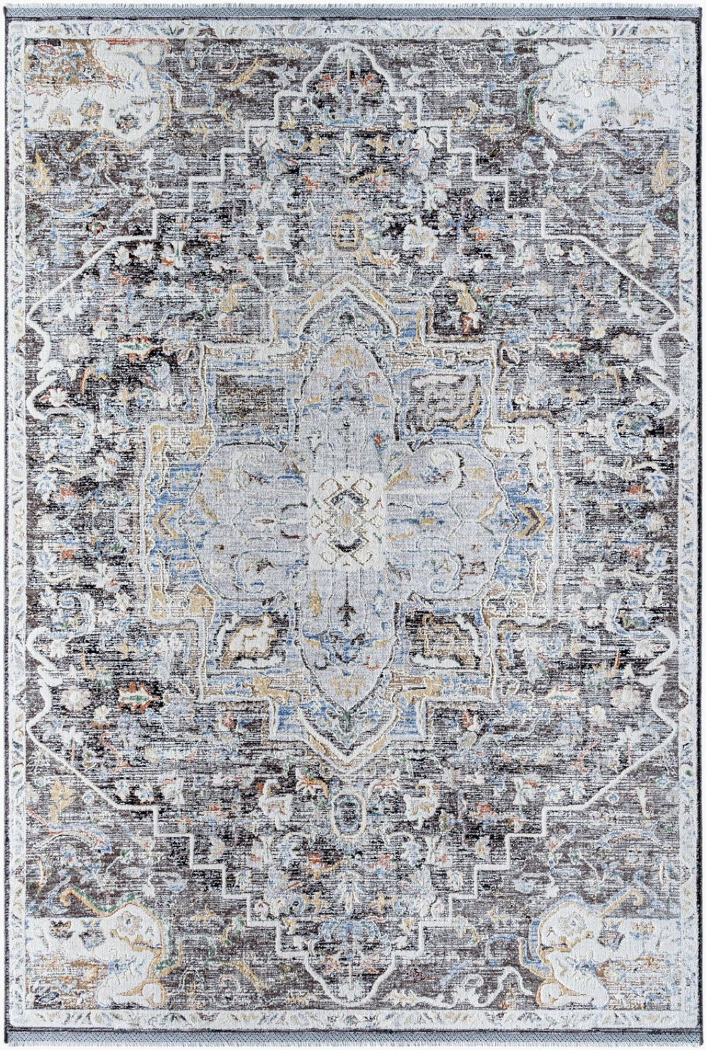 Livabliss Rivaldo Turkish Machine Woven Polyester Accent Rug with Fringe for Entryway or Bedside RVD2301-2439