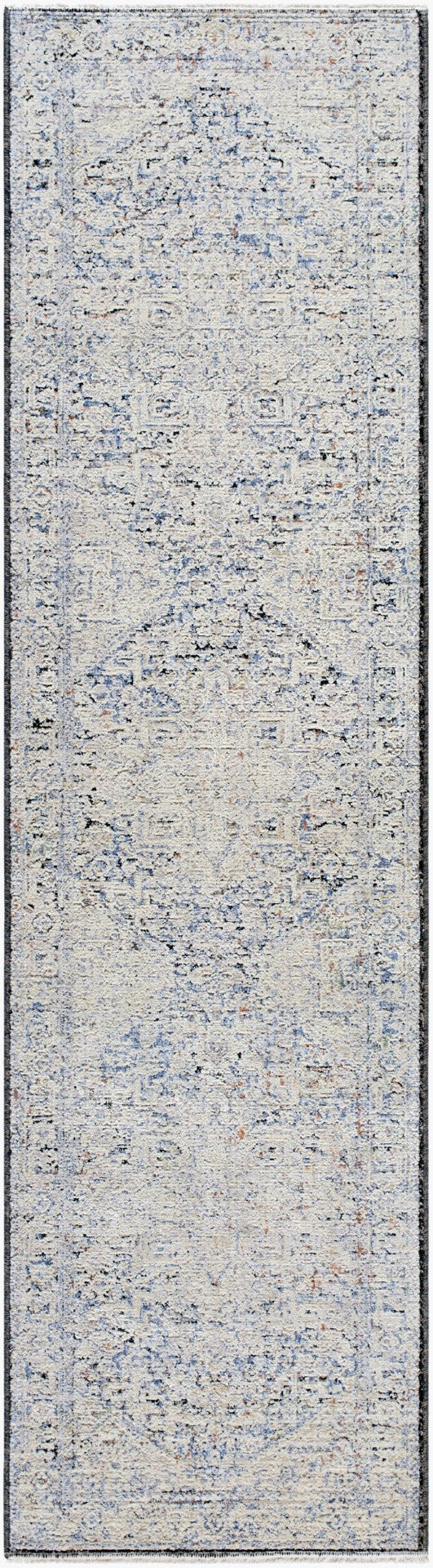 Livabliss Rivaldo Machine Woven Polyester Rug with Fringe Traditional Pattern for Entryways Cream, Light Sl 2'7" x 10' RVD2304-2710