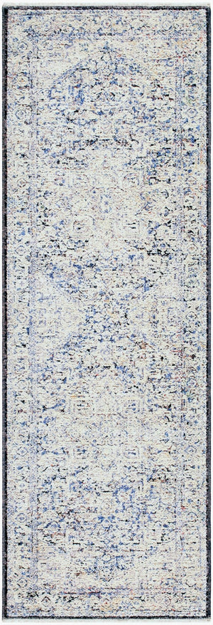 Livabliss Rivaldo Machine Woven Polyester Rug with Fringe Traditional Pattern for Entryways Cream, Light Sl 2'7" x 7'10" RVD2304-27710