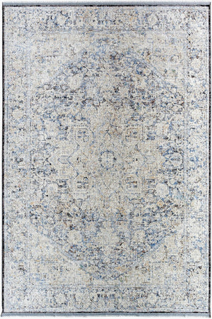 Livabliss Rivaldo Machine Woven Polyester Rug with Fringe Traditional Pattern for Entryways Cream, Light Sl 5' x 7' RVD2304-57