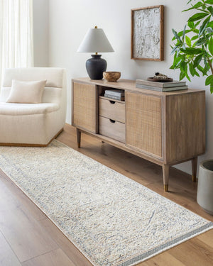 Livabliss Rivaldo Traditional Fringe Accent Rug Machine Woven Polyester for Entryways and Hallways Cream, Light Br 2'7" x 10' RVD2307-2710
