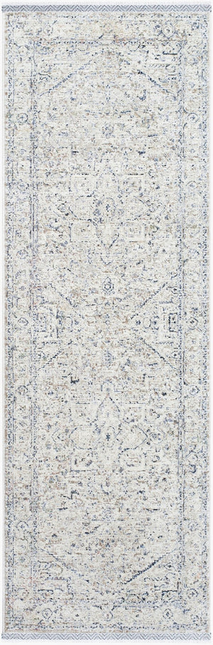 Livabliss Rivaldo Traditional Fringe Accent Rug Machine Woven Polyester for Entryways and Hallways Cream, Light Br 2'7" x 10' RVD2307-2710