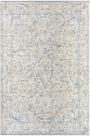 Livabliss Rivaldo Traditional Fringe Accent Rug Machine Woven Polyester for Entryways and Hallways Cream, Light Br 6'7" x 9'6" RVD2307-6796
