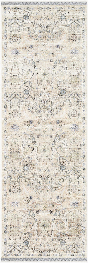 Livabliss Rivaldo Traditional Fringed Polyester Rug with Medium Pile for Entryways and Hallways Cream, Light Br 2'7" x 10' RVD2309-2710