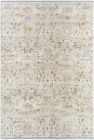 Livabliss Rivaldo Traditional Fringed Polyester Rug with Medium Pile for Entryways and Hallways Cream, Light Br 7'10" x 10' RVD2309-71010