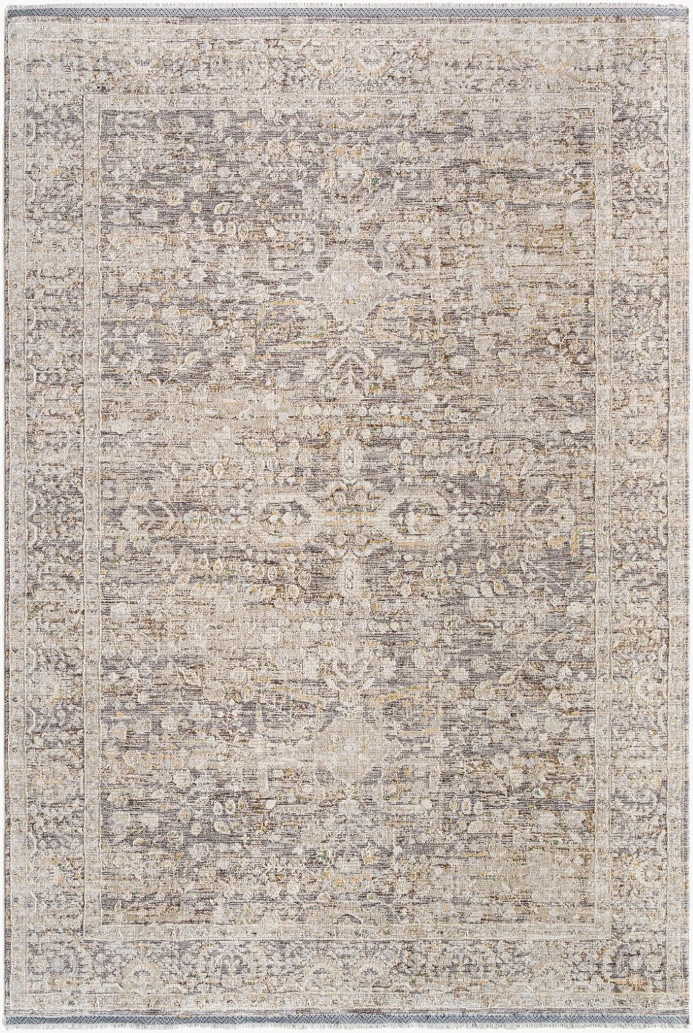 Livabliss Rivaldo Bohemian Fringe Polyester Area Rug Machine Woven in Turkey for Entryways Cream, Light Br 2'4" x 3'9" RVD2312-2439