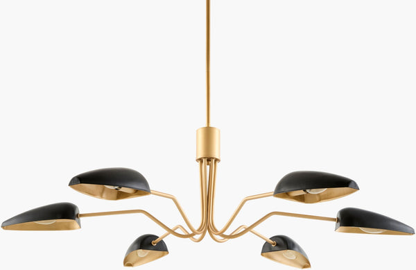 Livabliss Rivage Oversized Art Deco Chandelier Wrought Iron Sculptural Pendant for Grand Entryways RVG-001