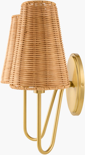 Livabliss Ravalin Woven Rattan Wall Sconce Warm Ambient Glow for Bohemian Living Spaces RVI-001