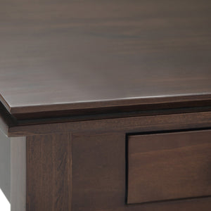 English Elm Artisan End Table In Rich Tobacco Brown - Handcrafted Solid Wood With Functional Drawer Storage B136P158694