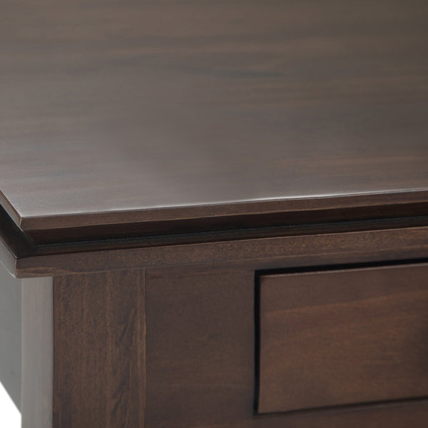 English Elm Artisan End Table In Rich Tobacco Brown - Handcrafted Solid Wood With Functional Drawer Storage B136P158694