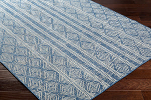 Livabliss Ravello Flatweave Polypropylene Area Rug Global Bohemian Pattern for Indoor Outdoor Spaces Denim, Dark Blu 5'3" x 7' RVL2321-537