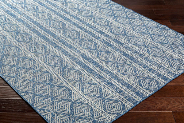 Livabliss Ravello Flatweave Polypropylene Area Rug Global Bohemian Pattern for Indoor Outdoor Spaces Denim, Dark Blu 5'3" x 7' RVL2321-537