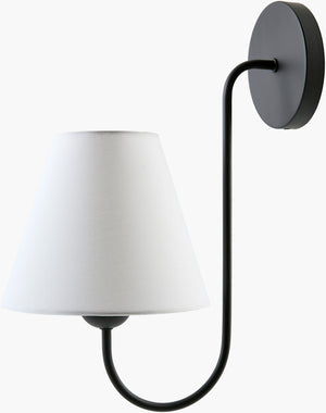 Livabliss Ruvana Linen Shade Metal Wall Sconce Warm Ambient Light for Bedroom or Hallway RVNA-001