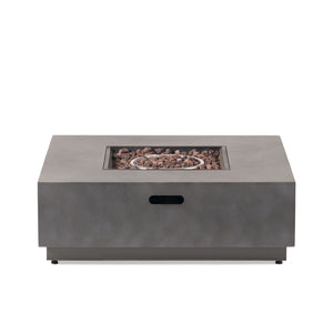 English Elm Square Iron Propane Fire Pit 50000 Btu Powder Coated Outdoor Patio Gathering 62838.00CONRT-50K