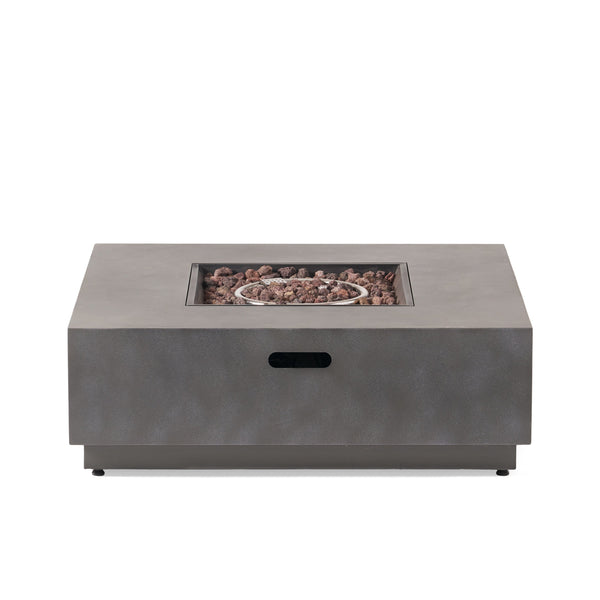 English Elm Square Iron Propane Fire Pit 50000 Btu Powder Coated Outdoor Patio Gathering 62838.00CONRT-50K