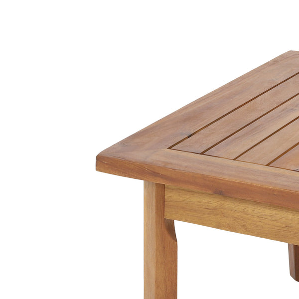 English Elm Christopher Knight Home® - Aston Teak Acacia Wood 3-Seater Outdoor Sofa Chat Set with Ottoman, Slat Design & Water-Resist Cushions 73001.00DGRY_74100.00DGRY
