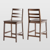 Solid Wood Ladder Back Counter Stool - Set of 2 Walnut ERKD7DWTVS Walker Edison