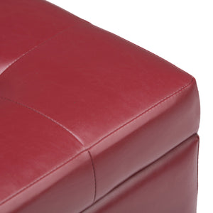 English Elm Cosmopolitan Red Storage Ottoman - Stylish Faux Leather, Child-Safe, Multi-Functional Seating & Storage B136P159773