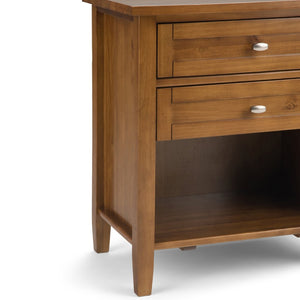 English Elm Warm Shaker 24-Inch Solid Wood Nightstand - Handcrafted Elegance With Storage & Transitional Style B136P159576-GIGA